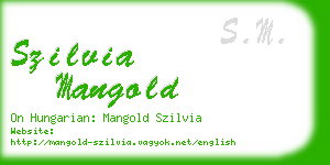 szilvia mangold business card